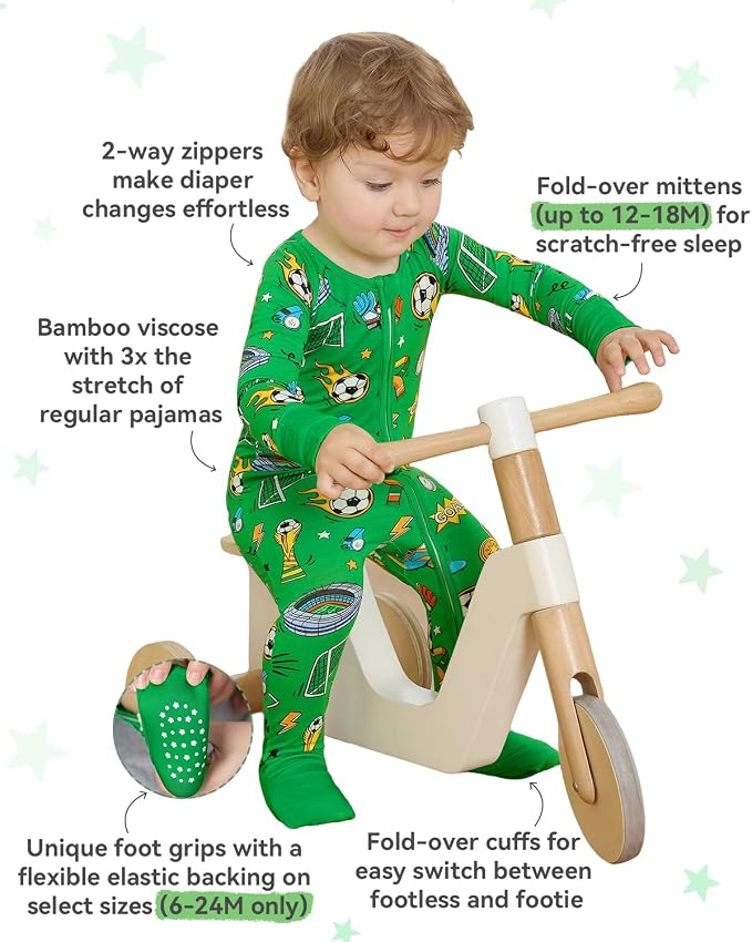 babee Reshinee Bamboo Viscose Baby Footie Pajama, Zipper Sleeper Boys Girls - Image 3