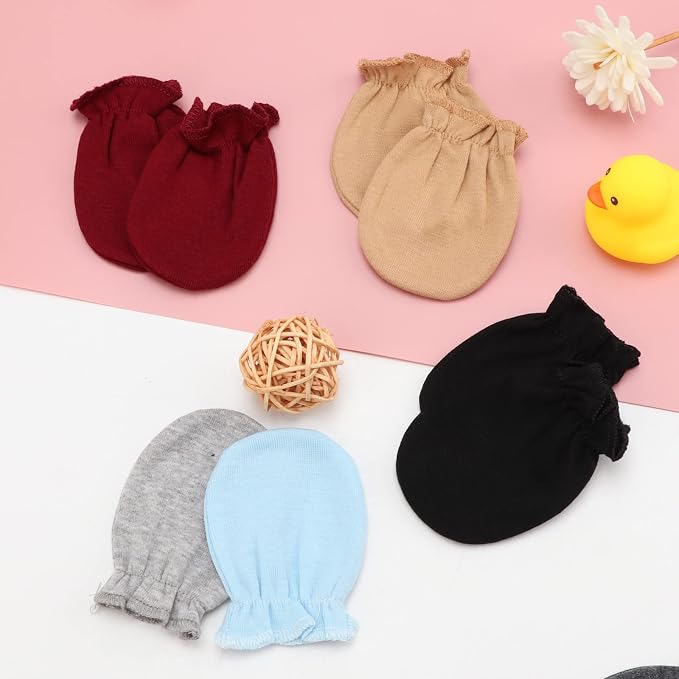 BQUBO Newborn Infant Toddler Mittens No Scratch Cotton Elastic Wrist Gloves - Image 8