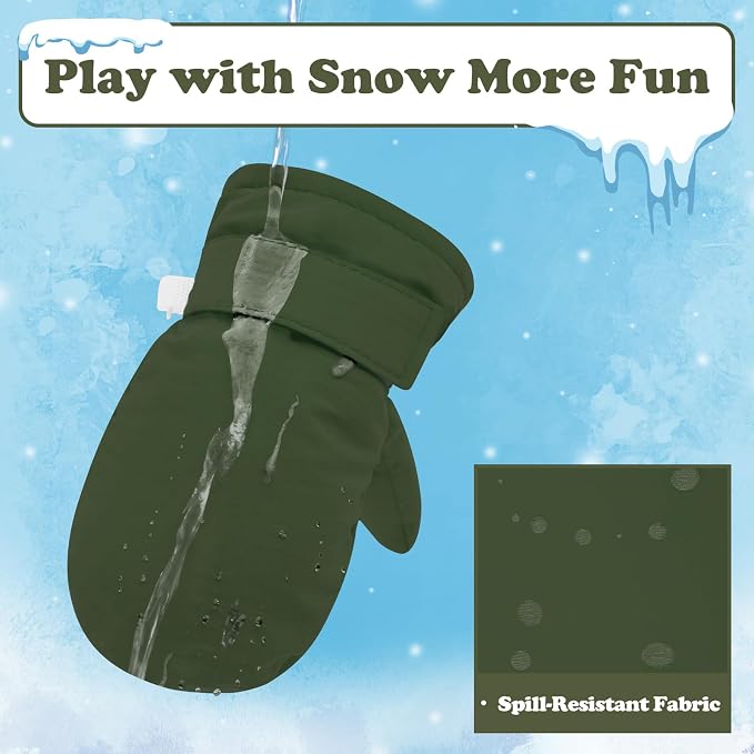 Sarfel Toddler Mittens Waterproof Toddler Gloves Baby Winter Mittens Toddler - Image 2