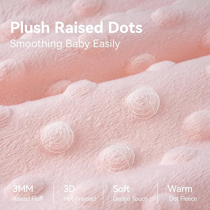 Fleece Baby Sleep Sack 18-24 Months with Plush Dots 1.5 Tog Baby Wearable Blanket with 2-Way Zipper Warm Sleeping Sack for Toddler Infant - XLarge, Apricot & Pink