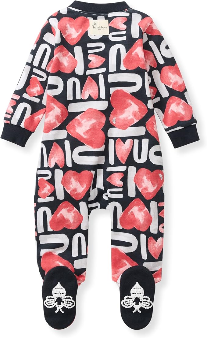 Burt's Bees Baby Boys' Organic Cotton, Sleep and Play Footed Pajamas | Easy zip - Image 2