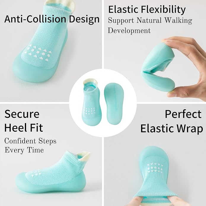 Baby Sock Shoes Toddler Walking Shoes Infant Slippers | Soft Rubber Sole - Image 5