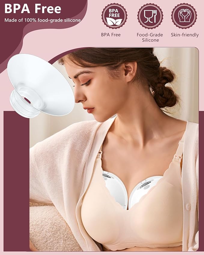 4PC Flange Insert 19mm Compatible with Momcozy M5/M6/M9/S12 Pro/V1 Pro/V1 Pro Breast Pump, Fit for Eufy/Elvie/Medela/Spectra/Lansinoh/NCVI/Lansinoh/TSRETE with 24mm Flange/Shield Breast Pump