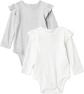 Amazon Essentials Baby Girls' Long-Sleeved Ruffle Bodysuits by AmazonEssentials