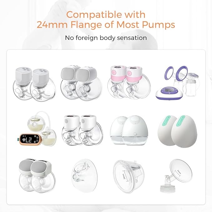 Flange Inserts 21mm 6PCS - Compatible with Momcozy M5/M6/S12 Pro/S9 Pro/V1/V2,Spectra,Medela,Elvie,Lansinoh 24mm Flange - Breast Pump Replacement Pump Parts - BPA Free Silicone,6 Pack