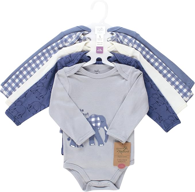 Touched by Nature Unisex Baby Organic Cotton Long-Sleeve Bodysuits - Image 2