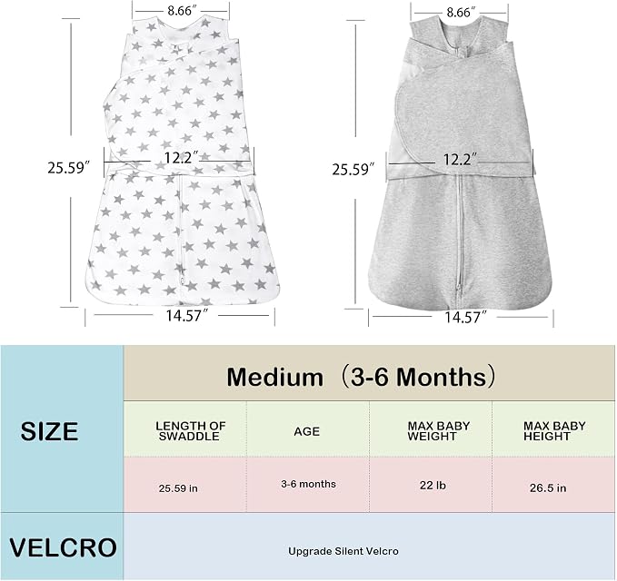 Baby Sleep Sack Swaddle 2 Pack, 3-Way Adjustable, Organic Cotton | Swaddles 3-6 - Image 6