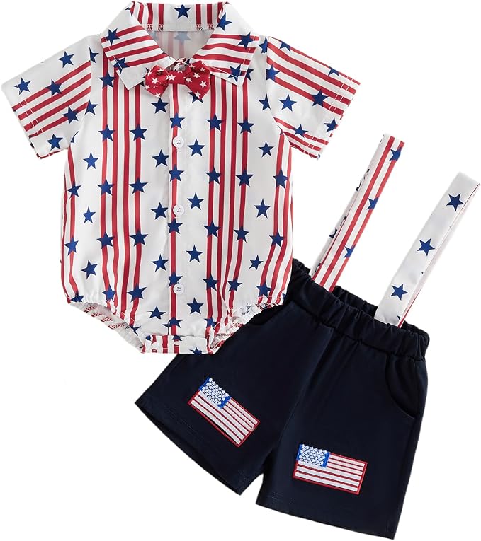 PUHHAPIEY Baby Boy Gentleman Wedding Outfit Dress Romper Suspender Pants | 0 3 by PUHHAPIEY
