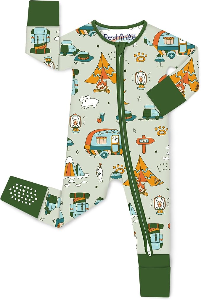 babee Reshinee Bamboo Viscose Baby Footie Pajama, Zipper Sleeper Boys Girls by babeeReshinee