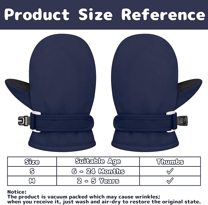 Olreco Baby Toddler Mittens Waterproof Infant Baby Winter Mittens Toddler Snow - Image 6