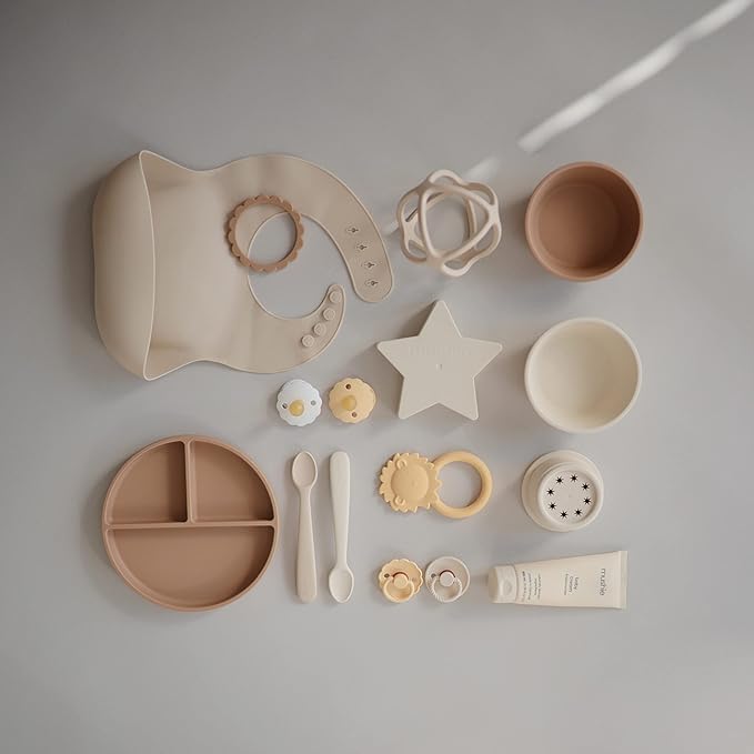mushie Silicone Suction Bowl | BPA-Free Non-Slip Design (Natural)