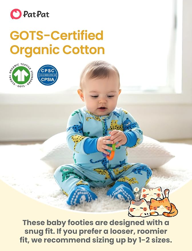 PATPAT Organic Cotton Baby Footie Pajamas - Image 2