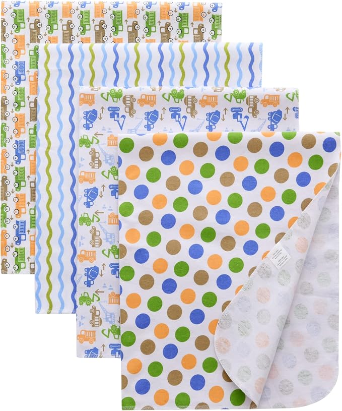 Gina Era Flannel Receiving Blankets, Baby Swaddle Blankets 100% Cotton 4 Pcs by GinaEra
