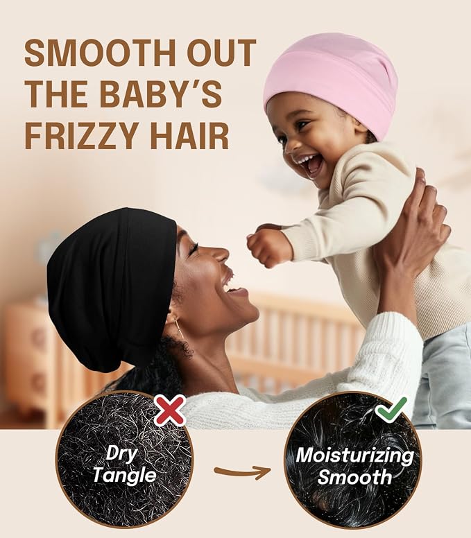 Fittia Baby Bonnet for 0-6 Months, Silky Satin Bonnet for Sleeping, Smooth for - Image 2