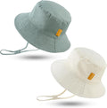 JANGANNSA Cotton Baby Sun Hat Infant Toddler Boys Girls Bucket Hats Summer Sun by JANGANNSA
