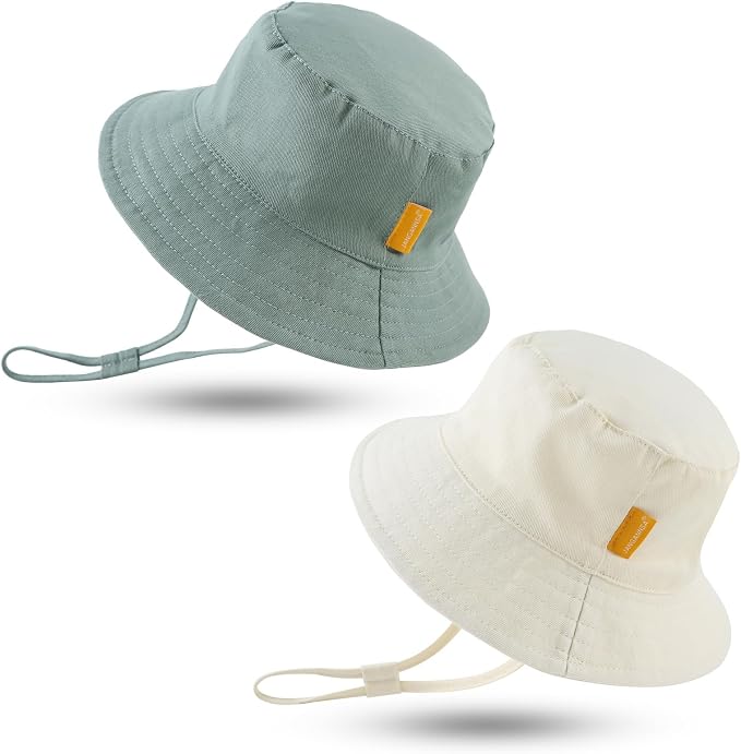 JANGANNSA Cotton Baby Sun Hat Infant Toddler Boys Girls Bucket Hats Summer Sun by JANGANNSA