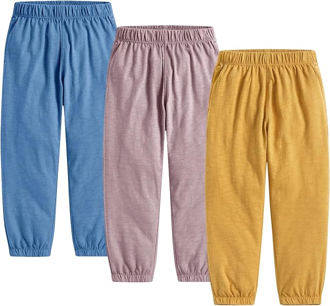 Toddler Boys Pants 3 Pack Soft Cotton Long Bloomers Kids Summer Fall Boy Casual Joggers Pant