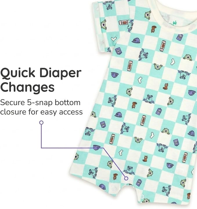 Disney Baby Boys' 2-Piece Romper and Bucket Hat Set Newborn to Infant - Image 5