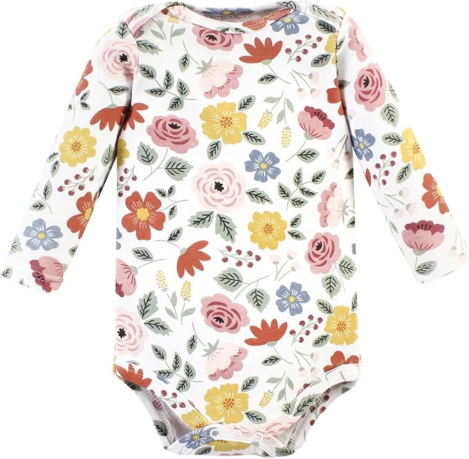 Hudson Baby Baby Girls' Cotton Long-sleeve Bodysuits 3-pack - Image 5