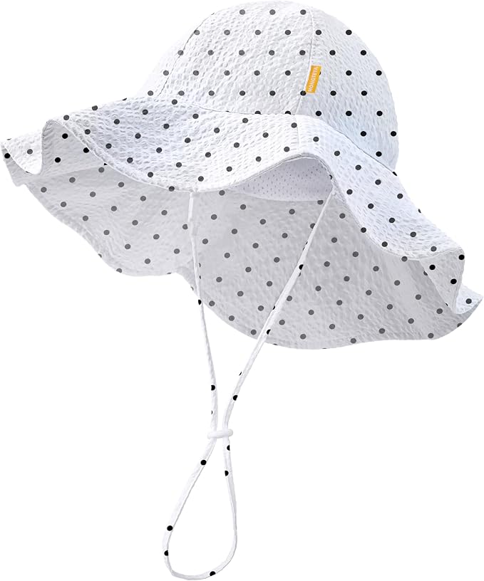HONGTEYA Baby Sun Hat Wide Brim Adjustable Toddler Beach Bucket Hat | Soft by HONGTEYA
