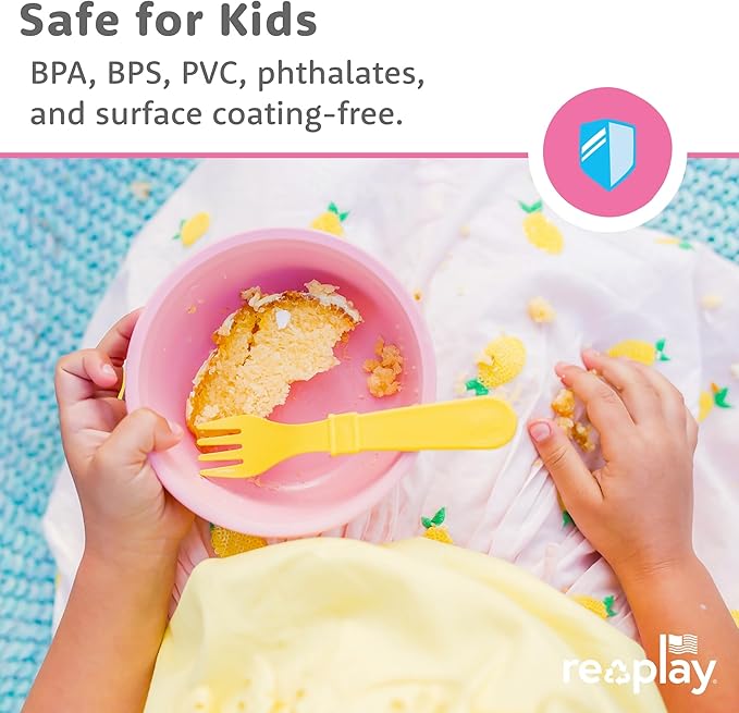 Re-Play 12 oz. Toddler Bowls Set of 4 - Kids Deep-Walled, Durable & Reusable Snack and Meal Bowls, Dishwasher & Microwave Safe, BPA-Free, Made in USA from Recycled Plastic, Christmas