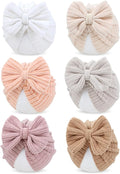 Cinaci 6 Pack Nursery Hospital Caps Bonnets Beanies Headwraps Turban Hats by Cinaci