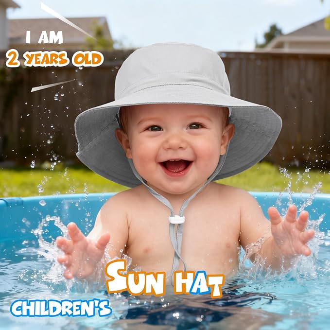 Baby Toddler Sun Hat, Boys Girls Adjustable Bucket Hat - Image 3