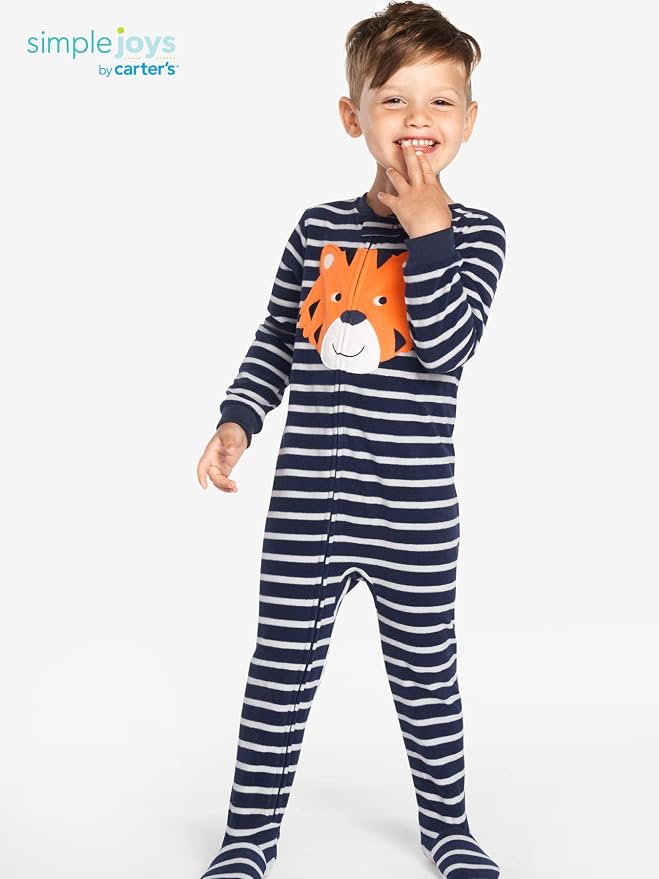 Simple Joys by Carter's Baby Boys Loose-Fit Flame Resistant Fleece Footed - Image 4