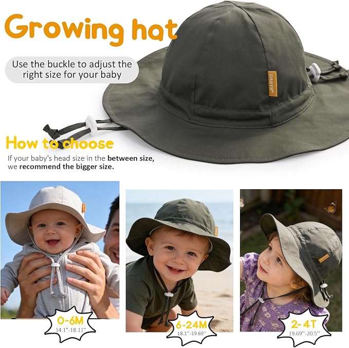Baby Girl Sun Hat with UPF 50+ Outdoor Adjustable Toddler Beach Hat with Wide - Image 6