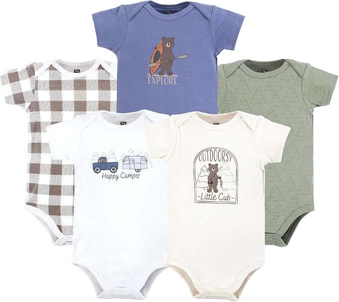 Hudson Baby Unisex Baby Cotton Bodysuits 5-pack by HudsonBaby