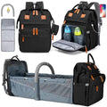 KABAQOO Diaper Bag Backpack with Detachable Changing Station, Large Capacity Baby Diaper Bags for Boys & Girls, Baby Registry Search Stuff & Shower Gifts, Newborn Essentials Must Haves, Black-2s