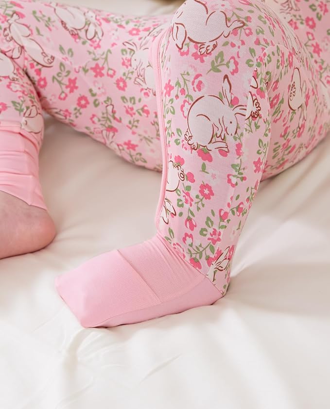 babee Reshinee Viscose Derived from Bamboo Baby Footie Pajamas Convertible - Image 9