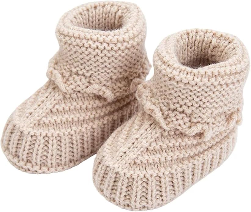 Baby Booties, Newborn Walking Shoes, Infant Hand Crochet Knit Cotton Sock by Unknown