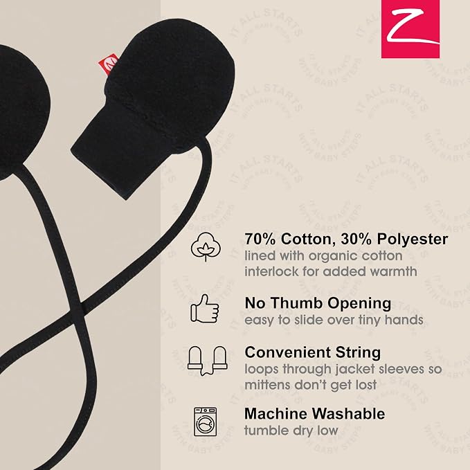 Zutano Baby Fleece Mittens for Infant, Outdoor Baby Winter Gloves | Thumbless - Image 3