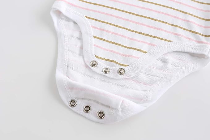 Kiddiezoom Baby Bodysuit Newborn Short Sleeve baby One-Piece Cotton 5-Pack baby - Image 4