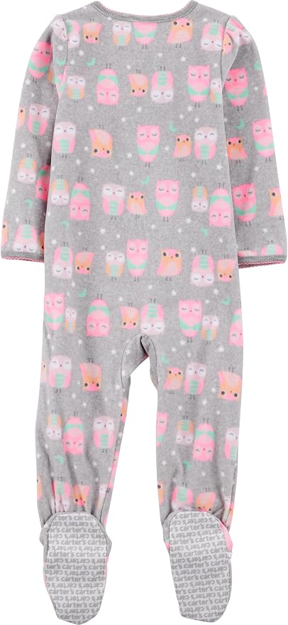 Simple Joys by Carter's Girls Loose-Fit Flame Resistant Fleece Footed Pajamas - Image 2