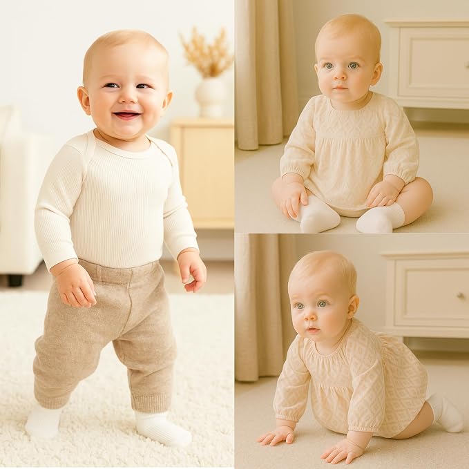bistyle Baby Grip Ankle Socks 6 Pairs | Newborn Infant Toddlers Sock Organic - Image 2