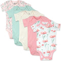 HonestBaby baby-girls 5-pack Short Sleeve Bodysuits One-piece 100% Organic by HonestBaby