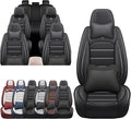 JOJ Car Seat Cover Fit for Toyota Highlander 2001-2025,7 Seat Car Seat Cover,No-Slip Waterproof Breathable Faux Leather Automotive Seat Covers Auto Interior Covers,Full Set with Pillow,Black
