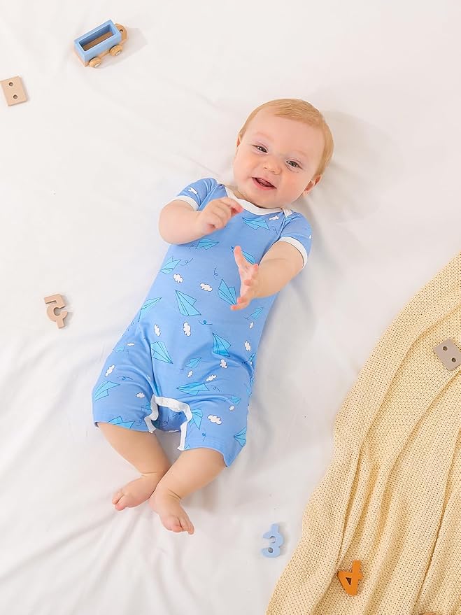 GUISBY Baby Rayon Romper Pajamas, 0-24M | Silky Soft Feel，Snap Closure，Footless - Image 6