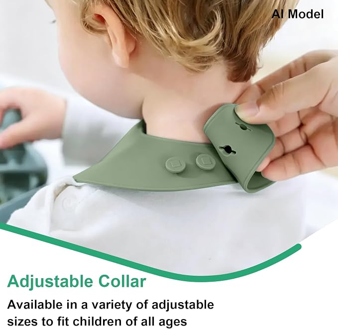 Set of 3 Silicone Bibs for Babies Toddler, Soft Adjustable Bibs for Baby Girl - Image 7