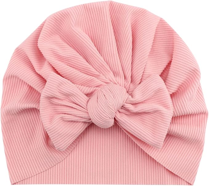 DRESHOW BQUBO 5 Pieces Newborn Baby Turban Hats Bow Baby Infant Beanie - Image 4