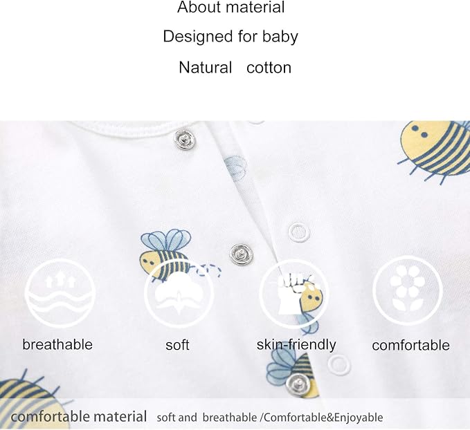 pureborn Baby Romper Bodysuits 2-Pack Unisex Soft Cotton One-Piece Outfit - Image 6
