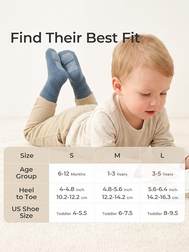 Baby Toddler Essentials Non-Slip Crew Socks - Image 6