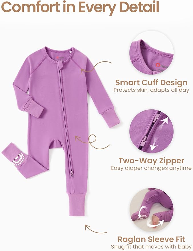 PATPAT Organic Cotton Baby Footie Pajamas - Image 5