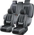 Coverado Car Seat Covers Full Set, Car Seat Protector Waterproof, Nappa Leather Car Seat Cushion, Seat Covers for Cars, Front Seats and Back Universal Fit for Most Cars