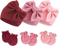 BQUBO Newborn Girls Hats Baby Hat and Mittens Set Infant Caps Bow Hospital by DRESHOW