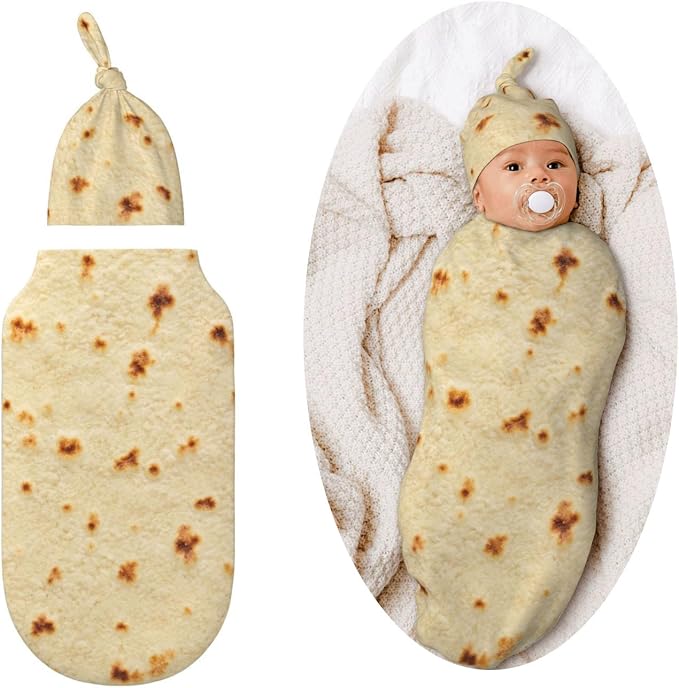 Tortilla Swaddle Blankets Soft Receiving Blanket Burrito Baby Swaddle Wrap by Figtihw