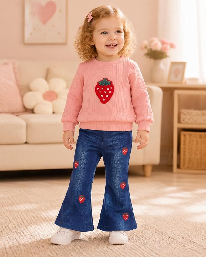 Renotemy Toddler Baby Girl Clothes Fall Winter Outfits Gifts 12Months-5T - Image 3