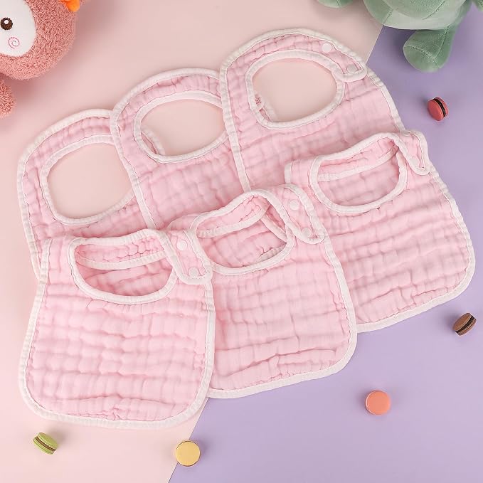 Accmor Muslin Baby Bibs, 6 Pack Soft Cotton Baby Bandana Drool Bibs - Image 7